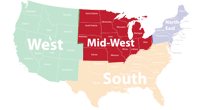 map highlighting the midwest