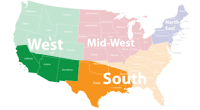 map highlighting the southwest