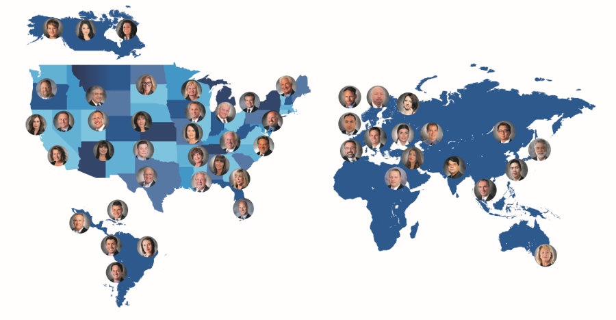 Map showing locations of Kirschner Group employees