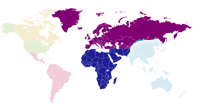 map highlighting Europe and the Middle East